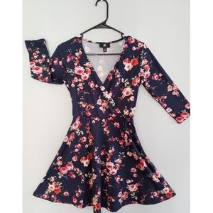 Long Sleeve Navy Blue Floral Dress from Kohls